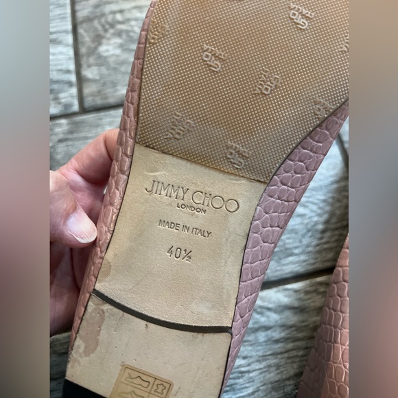 Jimmy Choo London Pink Croc Pointy Toe flats - Size 40.5 - Picture 10 of 13